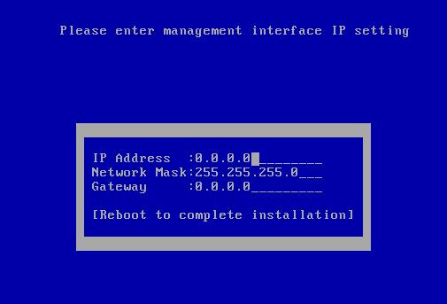 The management interface is the network interface used by the Audit Vault Server. 6. Press the key Enter. A screen appears with this option selected: Use 7. Press Enter.