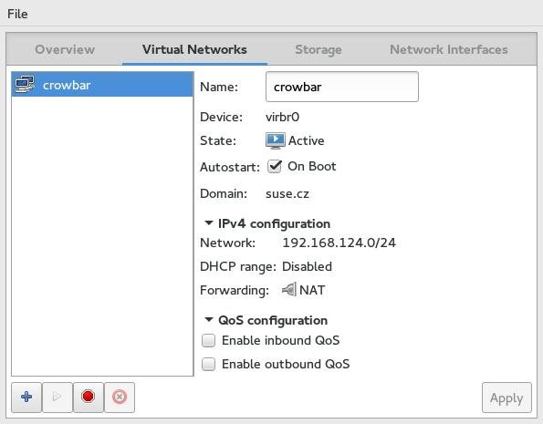 13.1.1.1 Defining Virtual Networks 1. Start Virtual Machine Manager.