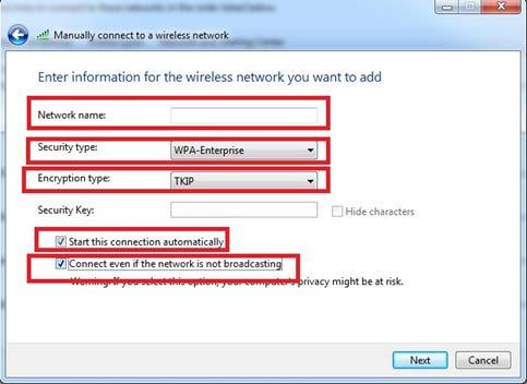 *FOR DEVICES WITHOUT WPA2 SUPPORT** 36. Enter the Network name as: ONU (make sure to capitalize ONU) 37.