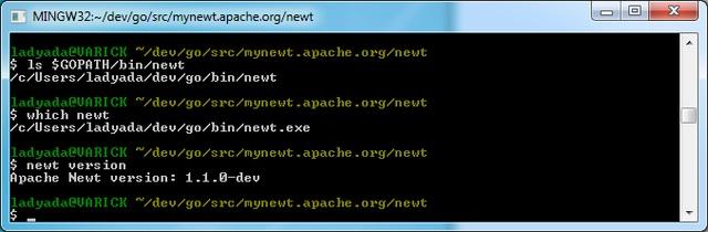 md newtvm Check that the newt tool is installed and it is in your path: $ls $GOPATH/bin/newt ~/dev/go/bin/newt $which newt ~/dev/go/bin/newt $ newt version Apache
