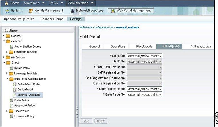 Configuring External Web Authentication with Custom Guest Portal page on ISE External Web Authentication on Converged Access