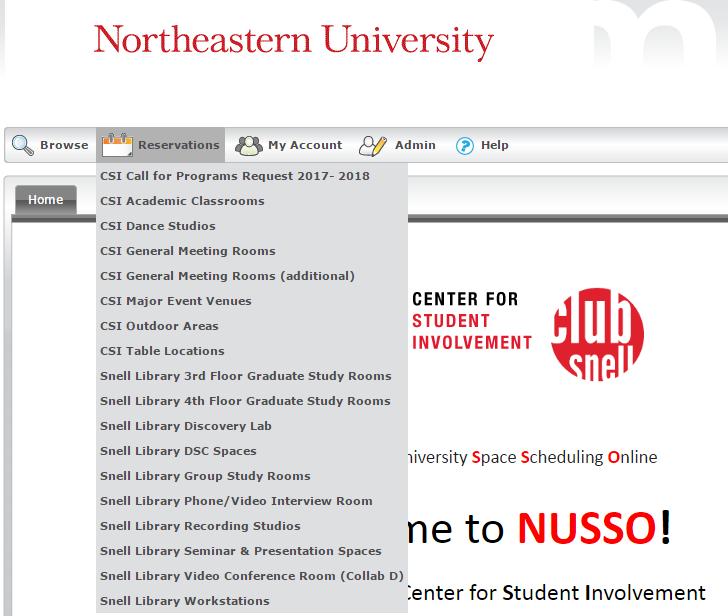 HOW TO MAKE A CALL FOR PROGRAMS MAJOR EVENT REQUEST Stdent Grops Log in to MyNEU and click on NU Space Schedling Online nder the Stdy and Corse Resorces box Once in NUSSO,