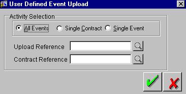 Navigate to the contract for which you want to trigger an event and click new icon. The user defined events linked to the product under which the contract has been processed will be displayed.