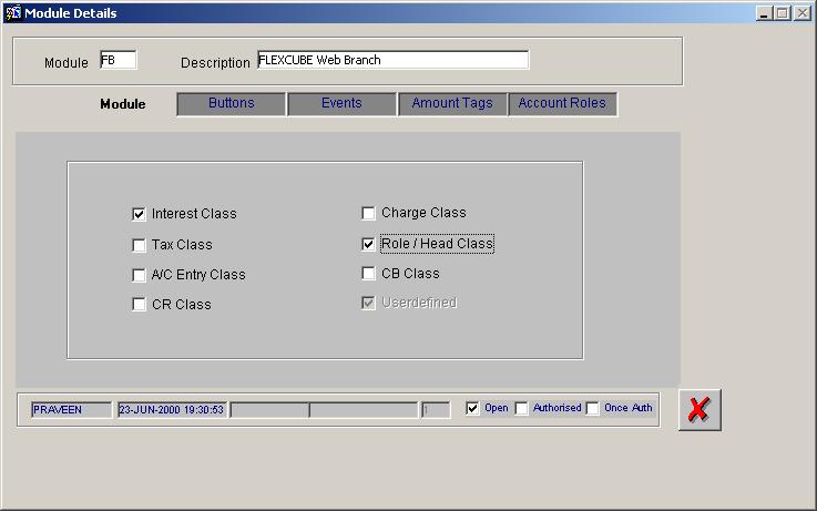 2.3 Creating a Module Using Oracle FLEXCUBE Corporate The Module Details screen allows you to define a module based on your requirements. 2.