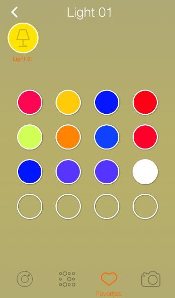 Choose Favorites Camera Choose the desired colour with the colour picker Choose one of your own
