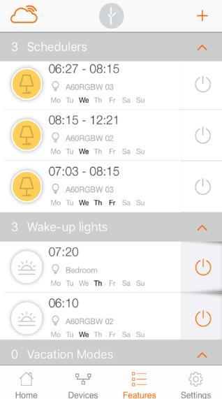 Extras Wake-Up Light Information Tap here to receive further