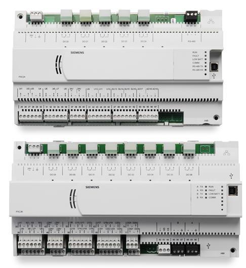 communication options: Native BACnet/IP communications over 10/100 MB Ethernet networks Native BACnet MS/TP on RS-485 Figure 1. TC Compact Series Controllers (TC-24 and TC-36 shown).