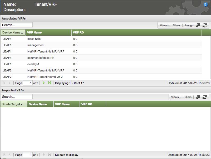 4. If you click on the Network View, you will be able to see the VRFs. 5.