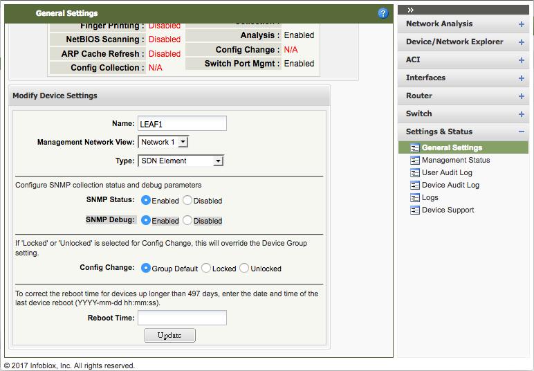 4. Within the Device Viewer, navigate to Settings & Status General Settings Enable SNMP debug. 5.
