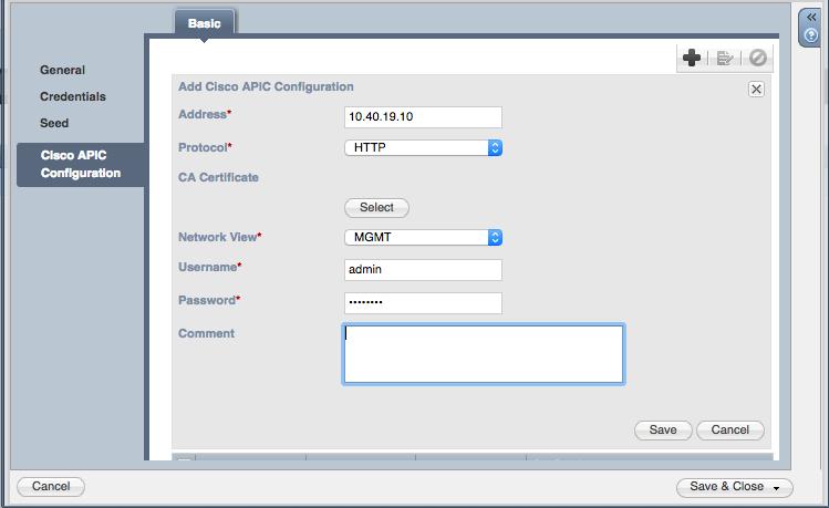 Please review the NetMRI Administrator Guide for NetMRI configuration instructions. Configure Cisco APIC information for Network Insight Note: Refer to the NIOS 8.
