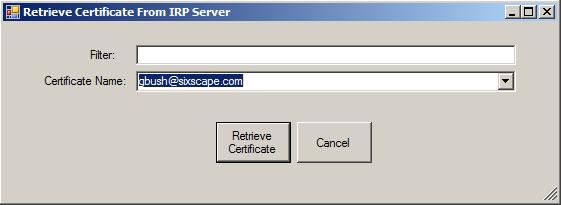 Personal Identities - View Personal Identity Info - Retrieve Certificate from IRP Once the IRP admin has approved your CSR and generated your certificate, you can retrieve it with this button.