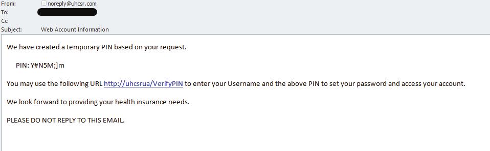 You will receive a return email that contains a PIN.