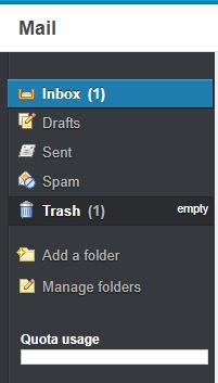 Click the rubbish bin icon to empty the trash mail folder for the respective user account 5.