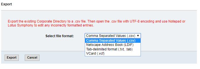 How to Export Corporate Address Book 1. Click Details in the Admin Panel 2.