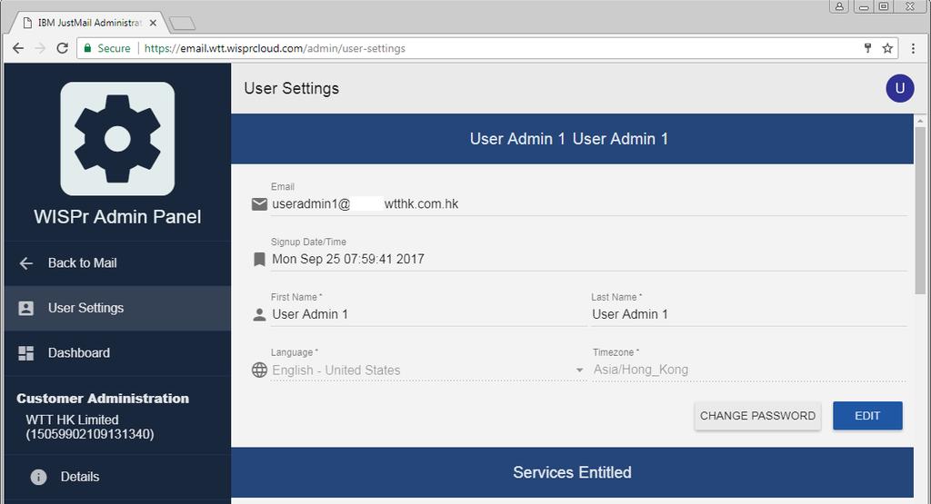 How to Update Administrator Information 1. Click User Settings in the Admin Panel 2.