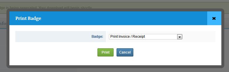 Printing a Receipt/Invoice Use this feature to print a receipt or invoice for a registrant. 1. Find the registrant s record within the event. See Searching for a Registrant on page 9. 2.