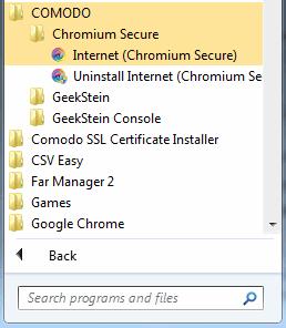Desktop Just double-click the Comodo Chromium Secure icon on your desktop.