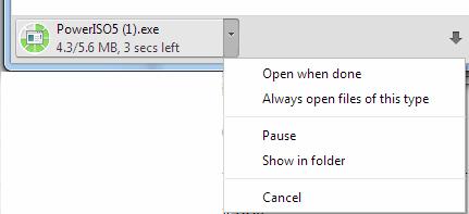 Select the 'Pause' or 'Cancel' in the pop-up menu. Click the 'Show in folder' to view the location of the folder in your computer. Click here to know more about changing the default download location.