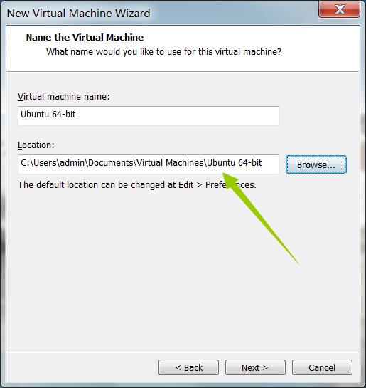 select the location of the VM Set the number