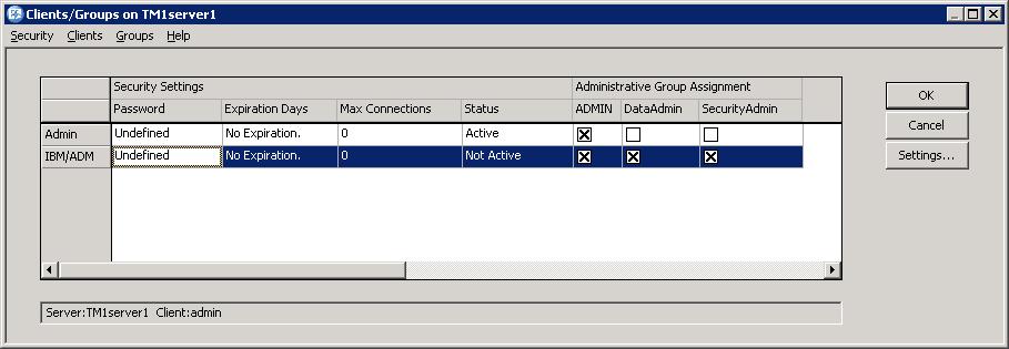 Installing the Financial Analytic Publisher (FAP) for Controller 10.2 23 12.4 Steps to allow initial FAP connection then import the CAM users to TM1 12.4.1 Grant the FAP connection user the needed permissions a) In Mode 2 with Cognos Anonymous = False, tm1s.