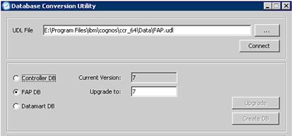2 Create a database connection to FAP DB Example of FAP DB Connection in Cognos Controller Configuration 5.