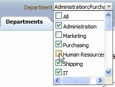 A list from which you can make a selection (as shown above). Some lists support multiple selections. A multi-select list displays a check box next to each item. Click the box to select the item.