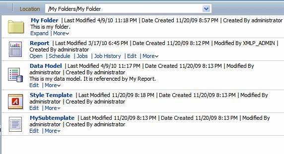edit, and schedule objects within that folder. Your administrator creates and maintains the catalog's shared folder structure.