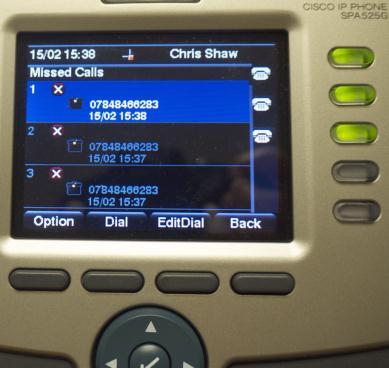 Call banner on-screen.