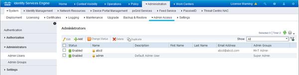 Once a group is created, administrative users can be added to that group by selecting the group and clicking on edit.