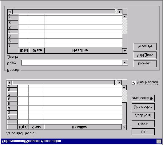 Figure 15: Associate Enhancement Request dialog box invoked from Rational RequisitePro To select enhancement requests stored in Rational ClearQuest, the Analyst browses (using the Browse button) to