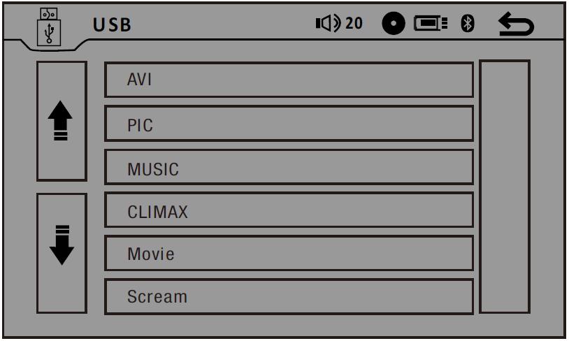 Note: Touch it to select previous or next track Touch it to start fast rewind or fast forward. Press one of the keys again to change the spooling speed (FFx2 FFx4 FFx8 FFx20).