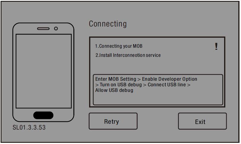 When start to operate phone link function, firstly set the phone to USB debug mode; connect the USB cable with mobile phone; then confirm your phone has already connected with unit via