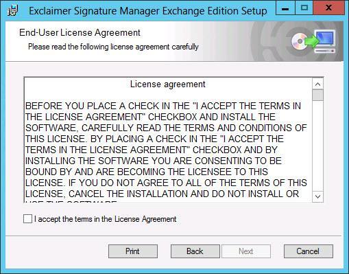3. Click next to view the end-user license agreement: 4.