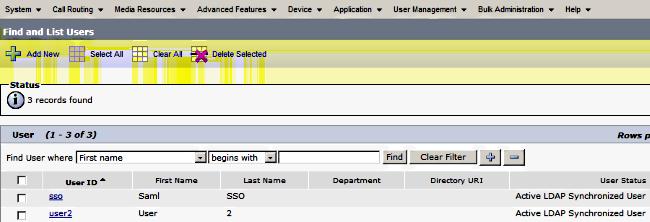 Navigate to User Management > End User, and select a user to whom you want to give the CUCM Administrative role