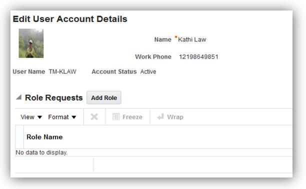 My Account Interface USER ACCOUNT UPDATES FOR MULTIPLE USERS USING HCM DATA LOADER You can now change user names, suspend and activate user accounts, and create requests to add or remove roles when