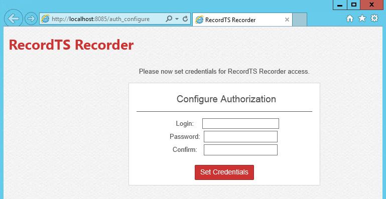 Configuring the Recorder 11. Find and open the Recorder Configuration shortcut in the RecordTS program group.