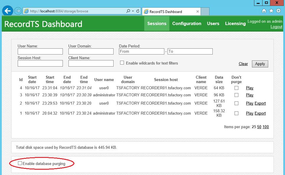 URL: http://dashboard:8084/config where Dashboard should be replaced with the actual Dashboard hostname or IP address.