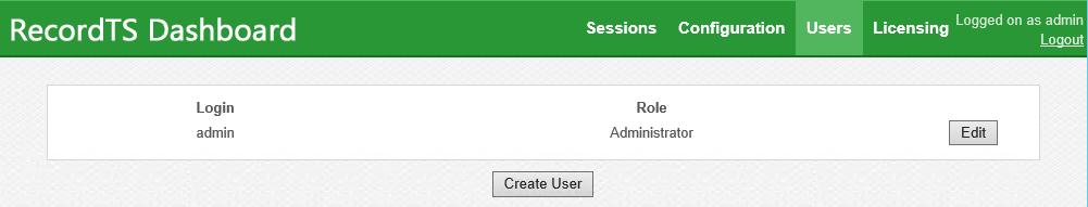 administrator and viewer. Administrators have access to all areas of Dashboard, excluding Licensing, which is configured separately.