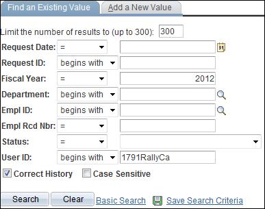 4. Enter search criteria and click search to find the distribution. 5. Select Cancel Request from the Action dropdown menu. 6. Click Process. 7.