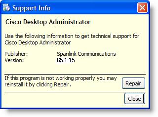 Cisco CAD Installation Guide Repairing CAD If one of the CAD client or server applications is not functioning properly, you can use the Repair function to reinstall it.