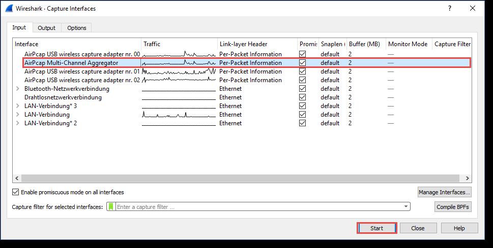 WLAN Layer 2 Analysis with AirPcap 20 You may have to start Wireshark in Admin Mode to see the AirPcap