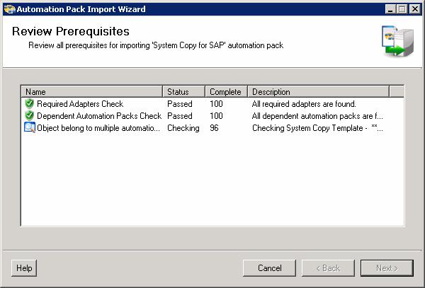 Chapter 1 Importing the Automation Pack Importing the System Copy for SAP.tap Note If you uncheck the ABAP Transport check box, the files will not be extracted.