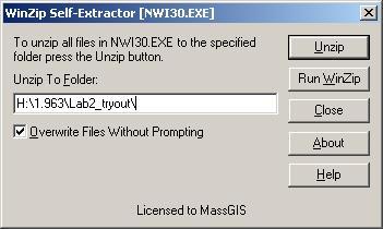 appropriate folder to extract to, probably: H:\1.963\Lab2\, or whatever you called your directories.