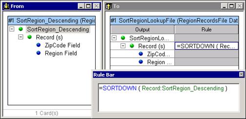 Using Cross-Referenced Data Optional Exercise Build and run the SortRegion_Descending map. The run results are sorted in descending order.