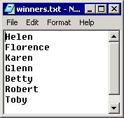 Raffle.mtt Type Tree Using the CHOOSE Function Define the Winner item type as a component of WinnerFile.