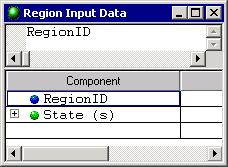 Mapping Optional Inputs Component Ranges The Region Input Data group type components are: The RegionID item type. The State group type.