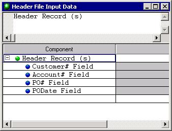 Header Record is a component of Header File Input Data, which defines the file of header records.