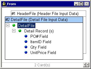 Detail Records Not Sorted by PO Using the Map Designer Name input card #2 DetailSet. The Type for input card #2 is Detail File Input Data.