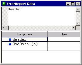 The ErrorReport group type contains a Header and some unknown number of BadData