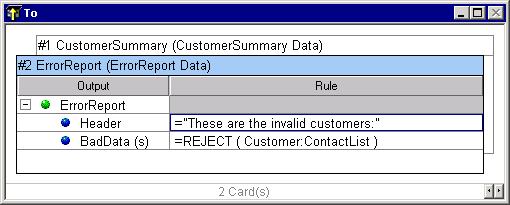 MyCustomers Executable Map Mapping Invalid Data MyCustomers Executable Map The MyCustomers map generates a summary file of customer information.